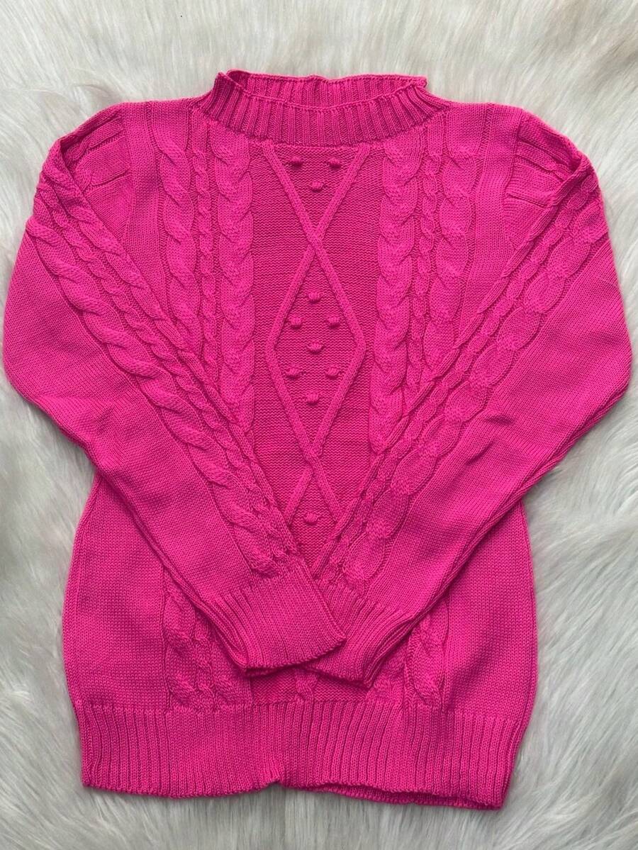 Plus Size Knit Tops - Rosa Fucsia - Ver 1