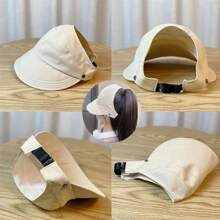 1pc Summer Women's Large Brim Empty Top Sun Hat, Foldable Quick Dry Summer Beach Women's Outdoor Hollow Top Widened Brim Baseball Cap Peaked Cap Beach Essential