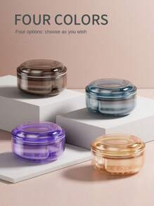 假牙杯，牙套盒，可愛夜間牙套盒保持器，附帶過濾網籃的旅行清潔收納盒。（1個裝，黑色藍色杏色紫色） - 彩色 - 查看 4