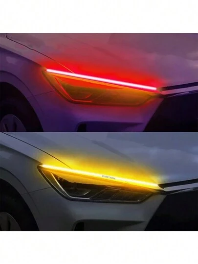 Luces Led De Circulación Diurna  60cm Para Faros Exteriores Drl 2 Piezas  Flexible Direccional Secuencial Para Auto