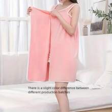 1pc Wearable Bath Towel, Bowknot Coral Velvet Bath Skirt For Adults, Water Absorption, Quick Drying, Bath Towel, No Hair Loss, Bath Supplies