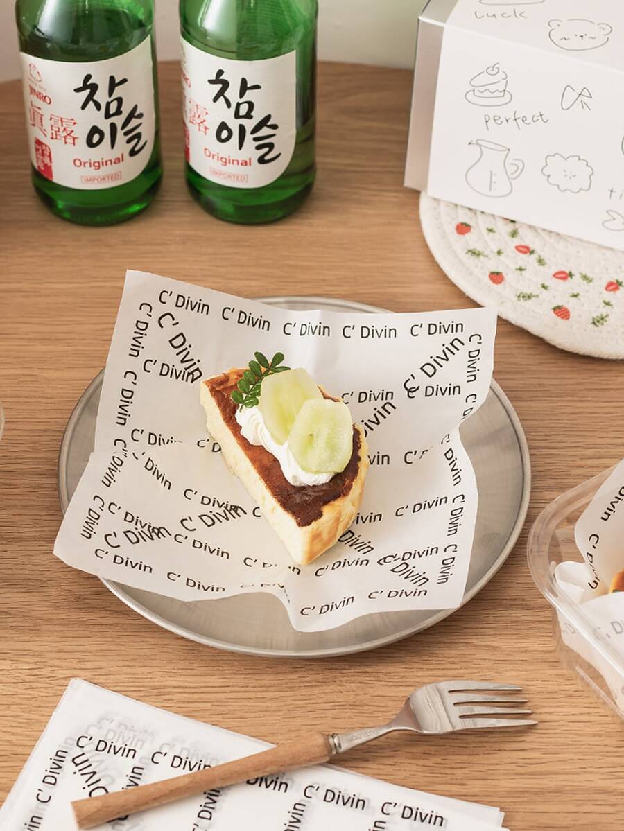 【50張/100張】18 X 18 Cm德利紙，白色，三明治包裝紙，防油紙，適用於食品籃，野餐，燒烤，餐廳，漢堡，蛋糕，蛋黃，甜品