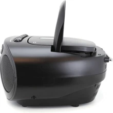 Portable CD Player Cassette Boombox With AM/FM Radio - Black - View 2