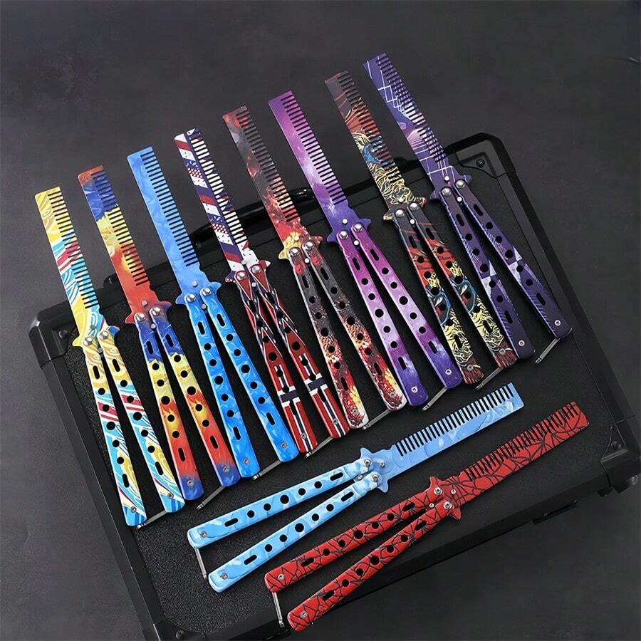 Multi-Functional 3D Butterfly Training Knife (Unsharpened) & Comb Set - Style 1 - View 1
