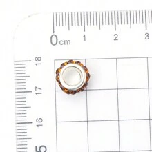 30入組時尚多用鑽石球珠，三排圓形柔軟陶瓷珠，具有大直徑和彩色間距珠，用於DIY手鍊和珠寶製作 - 大孔鑽珠 - 查看 6