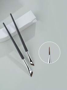 2pcs Ultra-Thin Blade Eyebrow/Eyeliner Brush, For Precise Eyebrow /Eyeliner Application,Eyebrow Brush,Eyeshadow Brush,Spoolie,Spoolie Brush - Multicolor - View 3