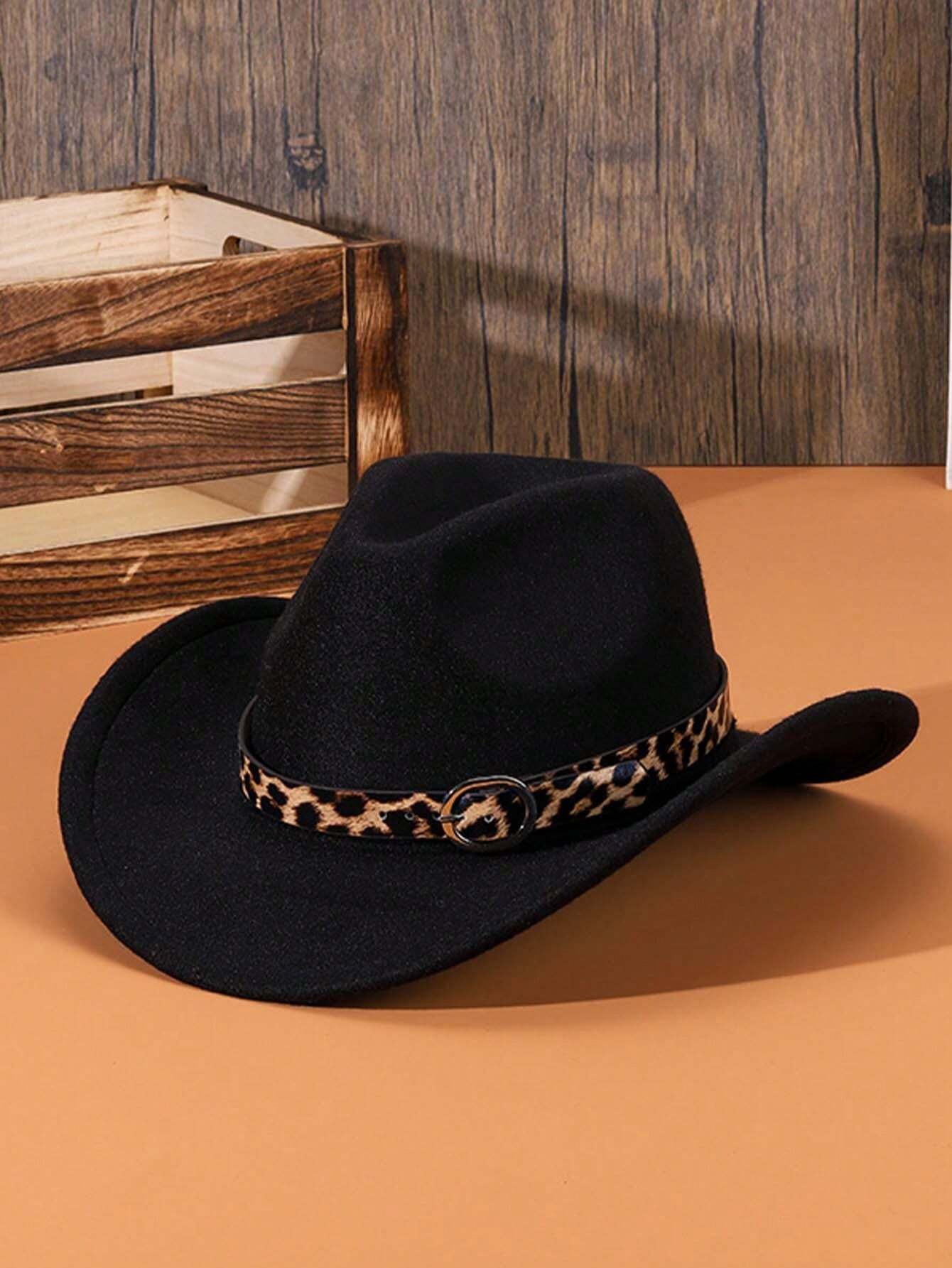 Chapeau Cowboy Bébé En Feutre – Imprimé Vache Et Large Bord – Halloween Et Déguisement – Taille Unique