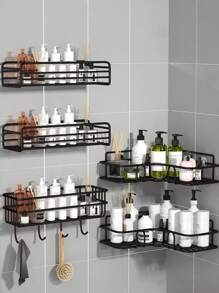 Giá để đồ treo tường phòng tắm 2 cái/1 cái, Giá để đồ trong phòng tắm, Xe đẩy tắm, Vòi sen trong phòng tắm, Giá để đồ trong phòng tắm, Giá để bàn chải đánh răng, Phụ kiện phòng tắm, Giá để đồ treo tường, Giá để đồ mỹ phẩm treo bằng kim loại, Giá để đồ trong bồn cầu không xốp, Nhà bếp, Phòng ngủ, Phòng tắm, Bàn, Phụ kiện phòng tắm, Dành cho việc thu gom và phân loại tại nhà, Thích hợp để đựng dầu gội, Sữa dưỡng da, Sữa dưỡng da, Nước hoa, Xà phòng, Đồ dùng vệ sinh cá nhân - Nhiều màu - Xem 2