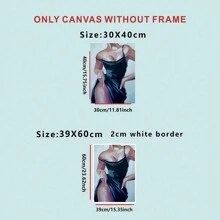 1pc Abstract Sexy Lady Poster Canvas Painting, Modern Bedroom Hotel Corridor Decor, Frameless Canvas,Wall Art Gifts Birthday Graduation