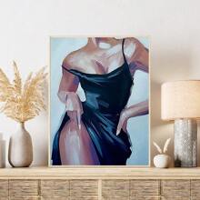 1pc Abstract Sexy Lady Poster Canvas Painting, Modern Bedroom Hotel Corridor Decor, Frameless Canvas,Wall Art Gifts Birthday Graduation