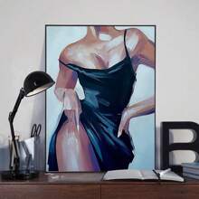 1pc Abstract Sexy Lady Poster Canvas Painting, Modern Bedroom Hotel Corridor Decor, Frameless Canvas,Wall Art Gifts Birthday Graduation