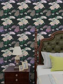 1 rollo 44,5cm Papel tapiz floral retro, despegar y pegar, adecuado para decoración de fiestas, dormitorios, gabinetes, etiquetas decorativas removibles