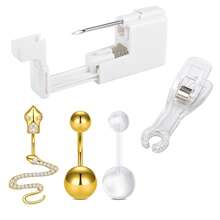 CIZME 4pcs/5pcs Stainless Steel Body Piercing Kit For Belly Button/Navel, Piercing Gun Kits, Body Piercing Needle Tool Kits With Belly Jewelry For Women Men - Combination Color - View 15