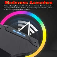 LILIIN Gaming Table With LED/Without LED Desk 120x60x74cm/140x60x74cm Gaming Computer Table With Carbon Fiber Surface - Desks Ergonomic Gaming Table Up To 150KG For Bedroom Office