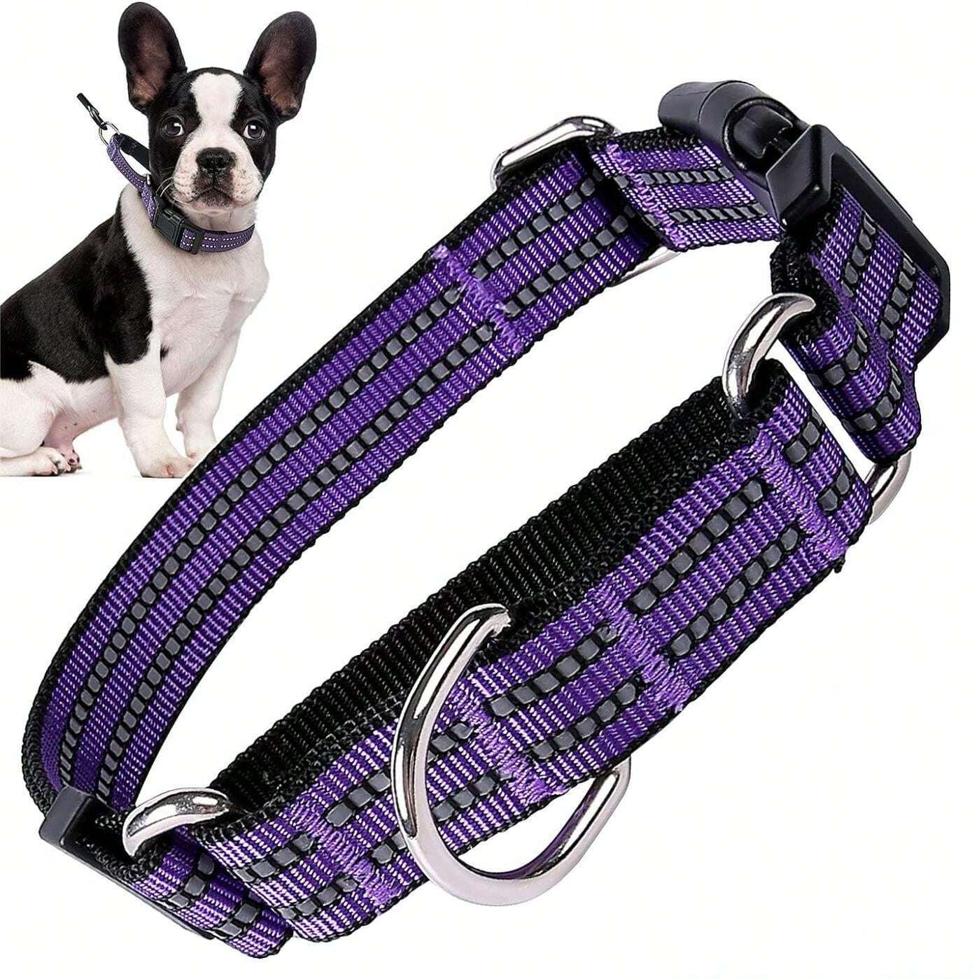 Dog Collars Reflective Nylon Dog Collar With Quick Release Buckle
