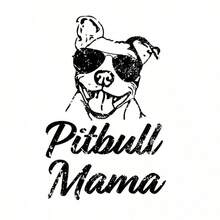 Pitbull Mama有趣鬥牛犬貼紙-平面圖-汽車、牆壁、筆記本電腦、卡車貼紙窗戶、汽車、卡車汽車配件 - 黑色 - 查看 2