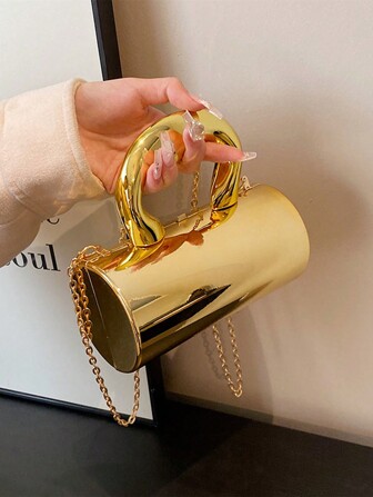 迷你亚克力金属质感手提包，时尚斜挎包