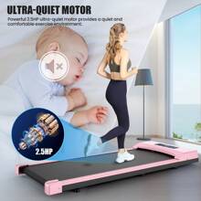 KRISRATE Walking Pad Treadmill Under Desk, Electric Under Desk Treadmill Quiet, Flat Portable Treadmill With LED Display And Remote Control, Installation-Free Walking Treadmills For Home Office - Hồng - Xem 5