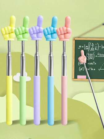 1 pieza de puntero de enseñanza portátil de acero inoxidable en un color aleatorio, ayuda didáctica