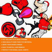 12pcs Boxing Series Shoe Charms, Suitable For Clogs, Sandals, High Quality Shoe Accessories, Great Gift For Teenagers, Men, Women And Adults - Multicolor - View 5