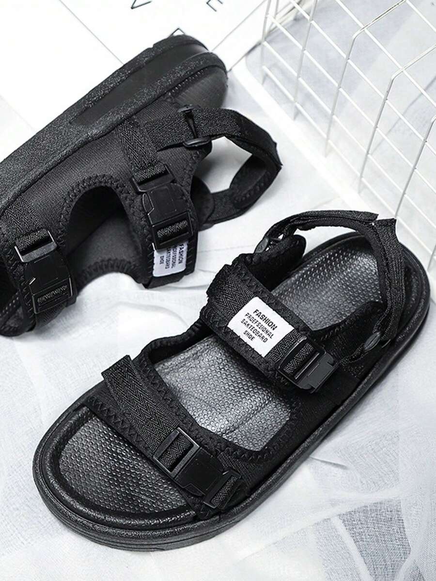 Sandalias Price Shoes Playa Baño Negro Destalonado Hombre - Negro - Ver 1