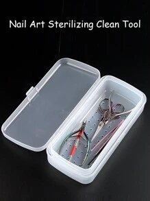 Manicure Eyelash Disinfection Box Storage Plastic Sterilization Cleaning Box Double-Layer Partition Alcohol Soaking Tool Pedicure Organizing - Multicolor - View 11