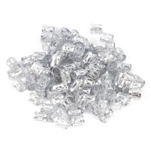 100 piezas de cuentas para dreadlocks, anillos para trenzar el cabello y clips, manguitos para trenzar el cabello, decoración de anillos para el cabello. Accesorios para el cabello - Plateado - Ver 2