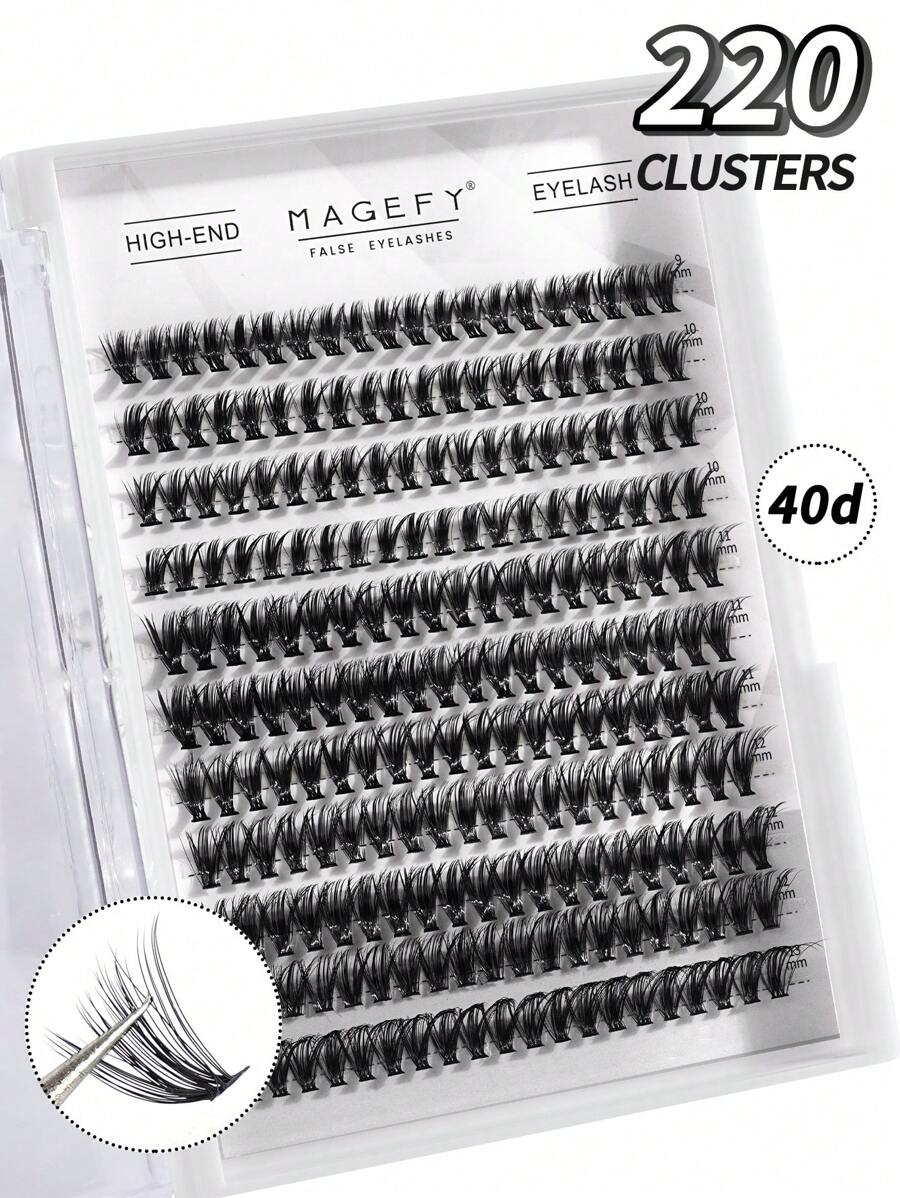 MAGEFY MAGEFY 220 Racimos De Pestañas De Estilo Mixto Segmentadas De Cola De Pez,Con Rizos Más Largos C Pestañas Personales De Bricolaje De Diferentes Longitudes,Pestañas Naturales Suaves Hechas A Mano Para Uso Diario,Pestañas Manga Para Viajes 40P/9-13mm,pestañas pestans extensiones de pestañas