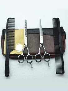 1 pieza Tijeras de peluquería de 5,5 pulgadas con LOGO personalizado, juego de tijeras de peluquero profesional en acero inoxidable, herramientas de peluquería para corte de cabello y entresacado