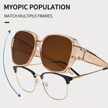 1 Stück polarisierte Überzieh-Fashionbrille für Frauen und Männer, zum Tragen über Sehbrille für Fahren, Strand, Reisen