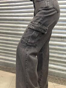 Women Jeans - 深灰色 - 查看 5