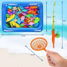 2-Player Magnetic Fishing Game For Kids 3-5, Kids Fishing Pole, Toddler Fishing Pole, Magnetic Fishing Toy, Toddler Bath Toys For Kids, Kids Fishing Rod, Summer Pool Water Fish Toys For Kid - Multicolor - View 2