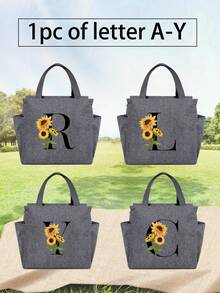 可調式肩帶午餐袋，易於清潔和攜帶，保溫午餐袋適用於露營、野餐和戶外學校組織者袋，教師存儲袋，課堂袋類組織者袋 - 灰色 - 查看 1