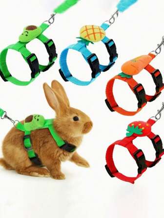 Arnés y correa ajustable para conejo, conjunto de arnés y correa para conejos para caminar, correr, hacer senderismo, acampar al aire libre. Conjunto de arnés para chaleco y correa ajustable suave para conejos, gatitos y pequeños animales para caminar