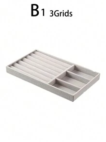 1PC 珠宝收纳盒，天鹅绒珠宝托盘，抽屉式珠宝盒，玻璃透明盖展示盒，戒指收纳托盘，耳环收纳盒，卧室配件，家居收纳用品，女士礼物收纳盒旅行