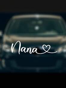 1入組娜娜的愛心車貼 - 可愛的心形貼紙，適用於汽車、卡車和筆記型電腦 - 耐用，適用於室內/室外 - 白色 - 查看 5