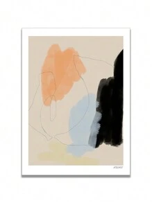 1 幅帆布印刷海报，现代抽象艺术，带有女性、树叶、字母、个性化创意组合，墙壁组合艺术海报，用于客厅、卧室、沙发背景、接待处、走廊的美学墙壁装饰，不含框架，PVC 管包装用于运输，完美的理想礼物，绘画家居装饰，墙壁艺术