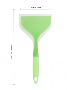 Silicone Pancake Spatula, Wide Pancake Turner Suitable For Eggs, Fish, Pizza & Steak, Heat-Resistant Kitchen Flipper For Nonstick Cookware - Green - View 2