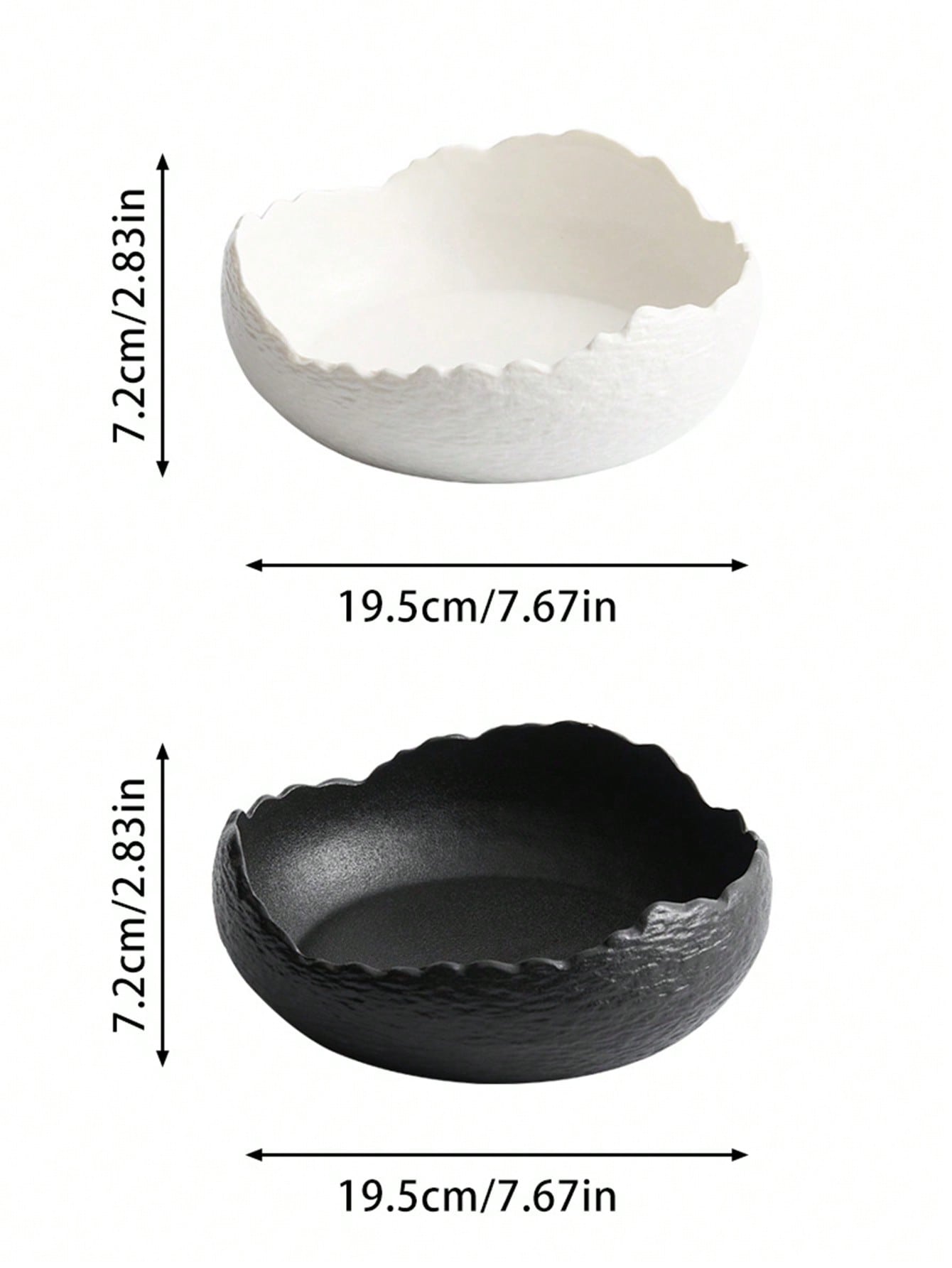 1 قطعة طبق خزفي عميق غير متماثل، طبق سلطة، طبق أطب...