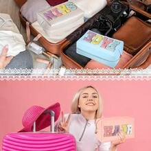 Preppy Makeup Bag For Women Travel Toiletry Bag Chenille Letter Cosmetic Bag PU Leather Waterproof Pouch Cute Zipper Organizer, Skin, Hair And Face - Multicolor - View 8