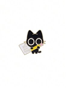 1pc Cute Cartoon Cat Brooch With Black Cat And Colored Pen Design Metal Badge, Unique Badge Pin Accessory Suitable For Men And Women Daily Wear - Cat - View 7