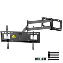FORGING MOUNT-Extra Long Reach 109cm TV Wall Bracket Mount Swivel Tilt Full Motion Articulating Arm TV Bracket For 32-80 Inch Flat/Curve TVs,50kg Weight Rating,VESA 600x400mm(Max) - Black - View 1