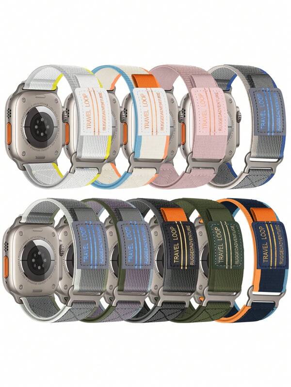 Trail Loop kompatibel mit Apple Watch Bändern 49mm 45mm 44mm 42mm 41mm 40mm 38mm, kompatibel mit Bändern für Herren Damen, robuster Nylon Armband kompatibel mit Apple Watch Series 9 8 7 6 5 4 3 2 SE, Ultra2