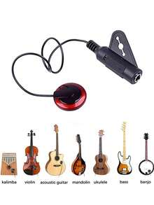 吉他拾音器無需鑽孔安裝，通用簡易樂器拾音器適用於吉他、小提琴、烏克麗麗等—吉他配件 - 黑色 - 查看 6