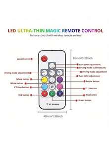 Tira de luces LED delgada y secuencial RGB ultradelgada para automóvil, 2 piezas, flexible y universal, control remoto, luces de señal de giro DRL y luces de marcha diurna - Multicolor - Ver 8