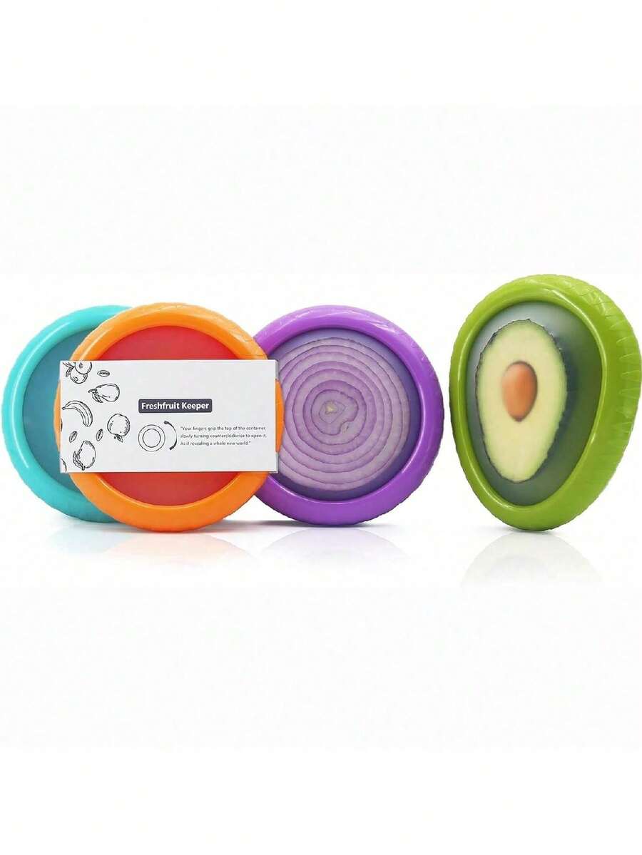 Meching مجموعة تخزين البصل وتثبيت الأفوكادو - مثالي لتخزين البصل الأحمر وصلصة الأفوكادو والطماطم - يمكن استخدامه أيضًا كثبات للثوم - متعدد الألوان - مشاهدة 1