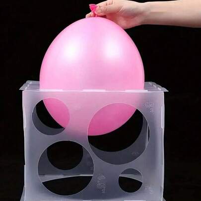 Herramienta medidora de tamaño de globos, caja medidora de globos desmontable y fácil de usar, de 2-10 pulgadas - Herramienta de medición plegable y blanca para decoración de globos, arcos, columnas - Forma oval multifuncional para aperturas, bodas, cumpleaños y fiestas, adecuada para medir globos en diversas ocasiones