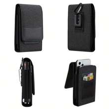 One Case Two Phones, Dual Phone Holster Pouch With Belt Clip - Black - View 1