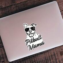 Pitbull Mama有趣鬥牛犬貼紙-平面圖-汽車、牆壁、筆記本電腦、卡車貼紙窗戶、汽車、卡車汽車配件 - 黑色 - 查看 6