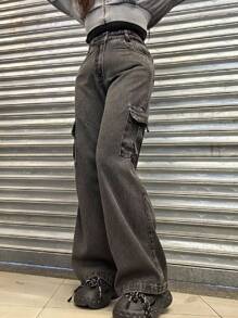 Women Jeans - 深灰色 - 查看 3